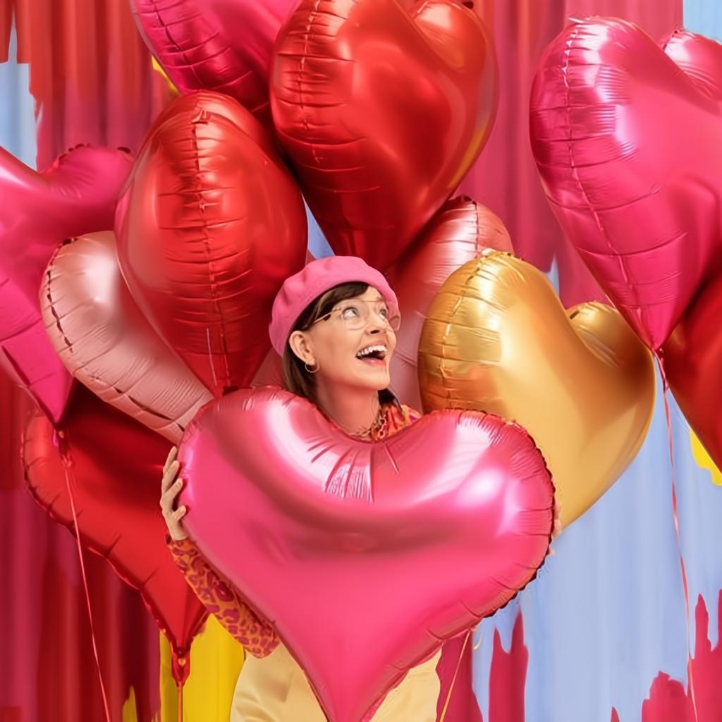 Folienluftballon Herz, 75x64,5 cm, rosa PartyDeco 3 fiestastore