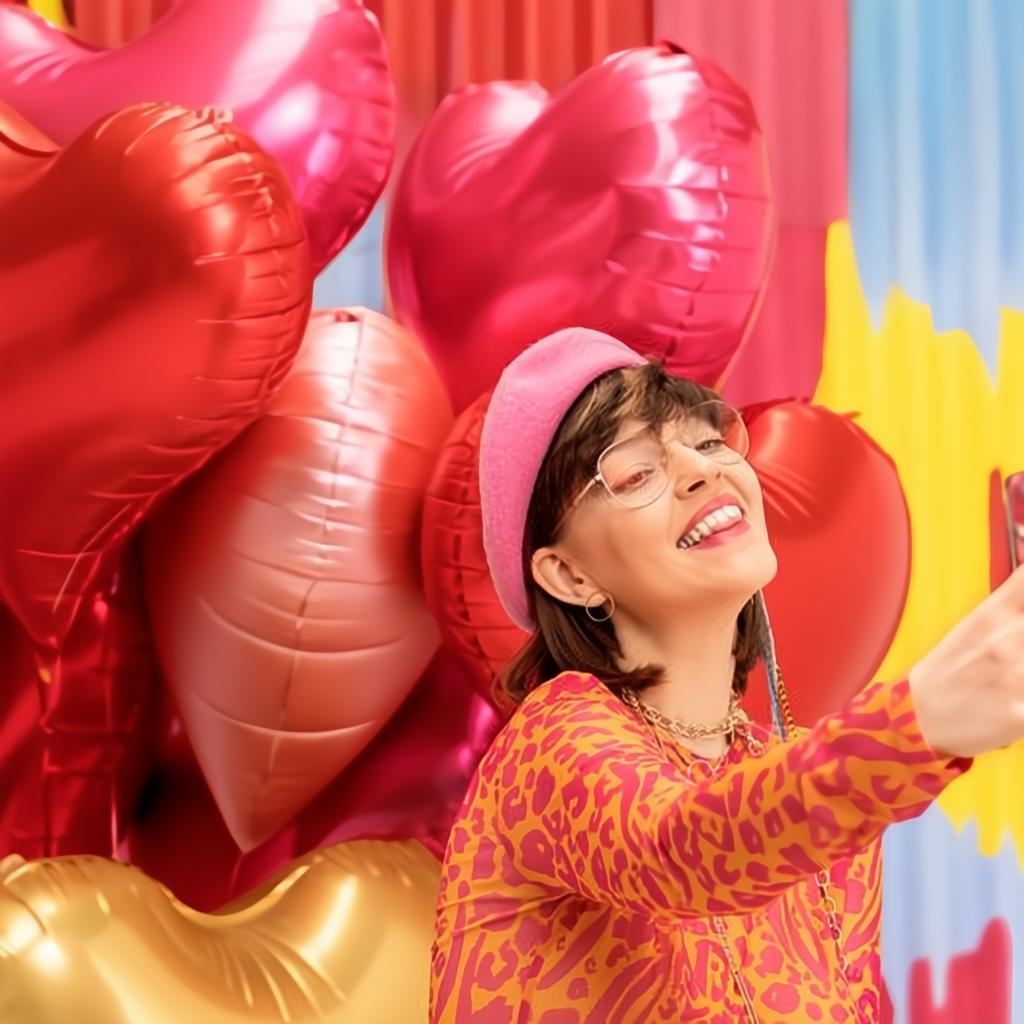 Folienluftballon Herz, 75x64,5 cm, rosa PartyDeco 5 fiestastore