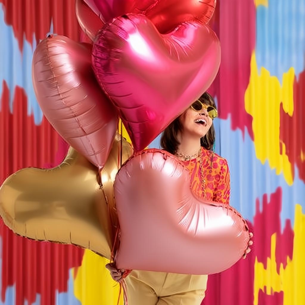 Folienluftballon Herz, 75x64,5 cm, rosa PartyDeco 6 fiestastore