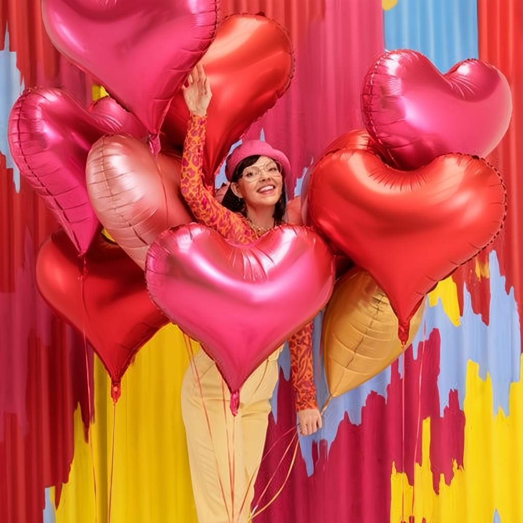 Folienluftballon Herz, 75x64,5 cm, rot PartyDeco 7 fiestastore