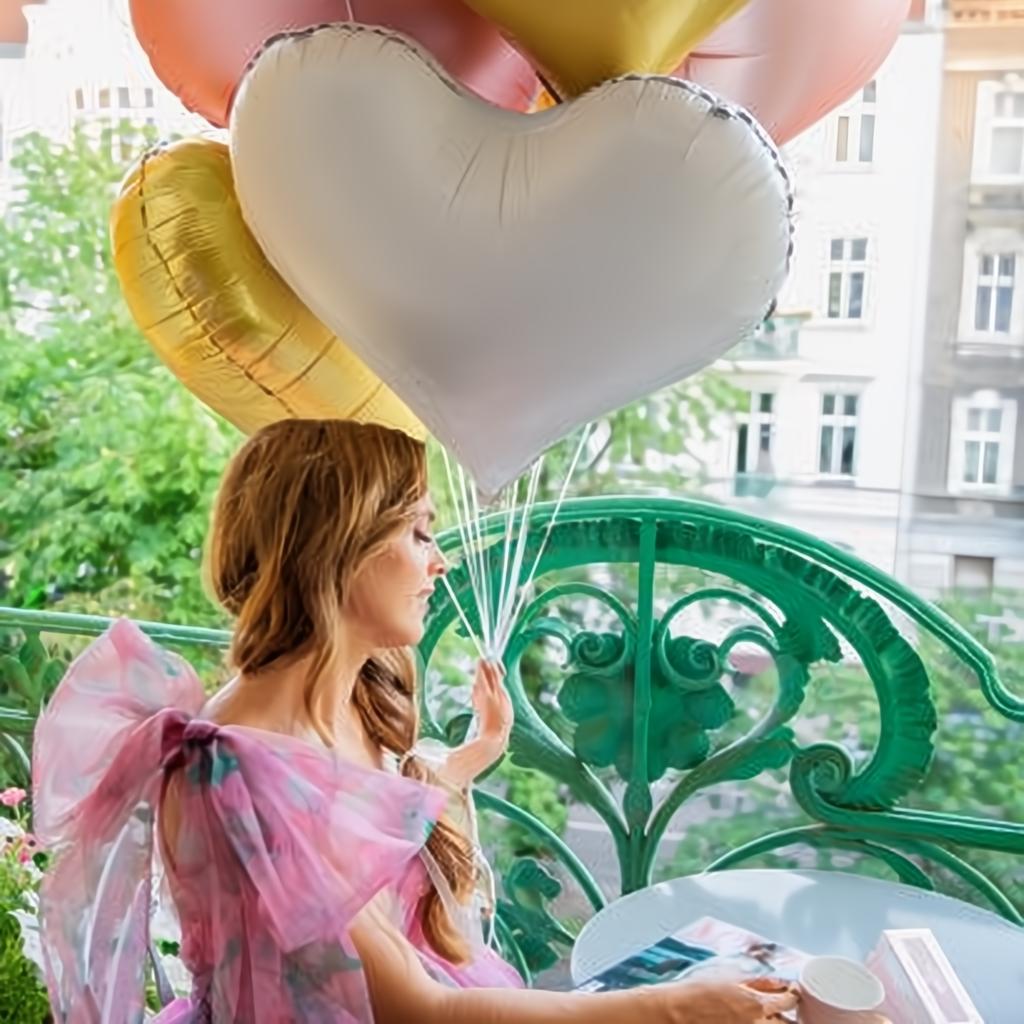 Folienluftballon Herz, 75x64,5 cm, weiss PartyDeco 3 fiestastore