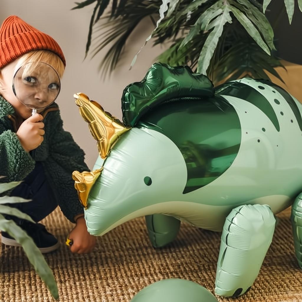 Folienluftballon Triceratops, 101 x 60.5cm, grün Gemischte Farbe PartyDeco 7 fiestastore