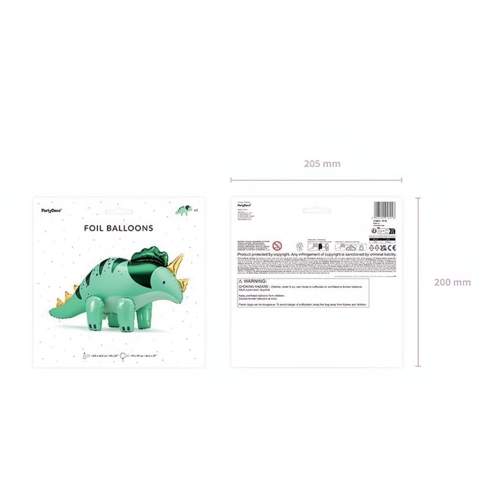 Folienluftballon Triceratops, 101 x 60.5cm, grün Gemischte Farbe PartyDeco 8 fiestastore