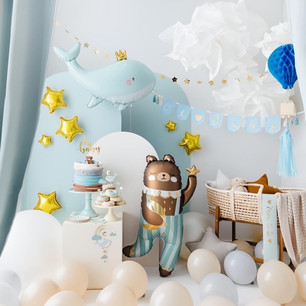 Folienluftballon Wal, 93x60 cm, himmelblau PartyDeco 4 fiestastore