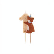 Geburtstagskerze Zahl 1 mit Teddybär, 7 cm Ziffernkerzen PartyDeco 1 fiestastore