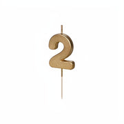 Geburtstagskerze Zahl 2, Gold PartyDeco 1 fiestastore