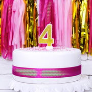 Geburtstagskerze Zahl 4, gold PartyDeco 1 fiestastore