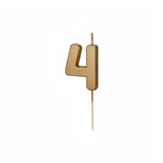 Geburtstagskerze Zahl 4, Gold PartyDeco 1 fiestastore