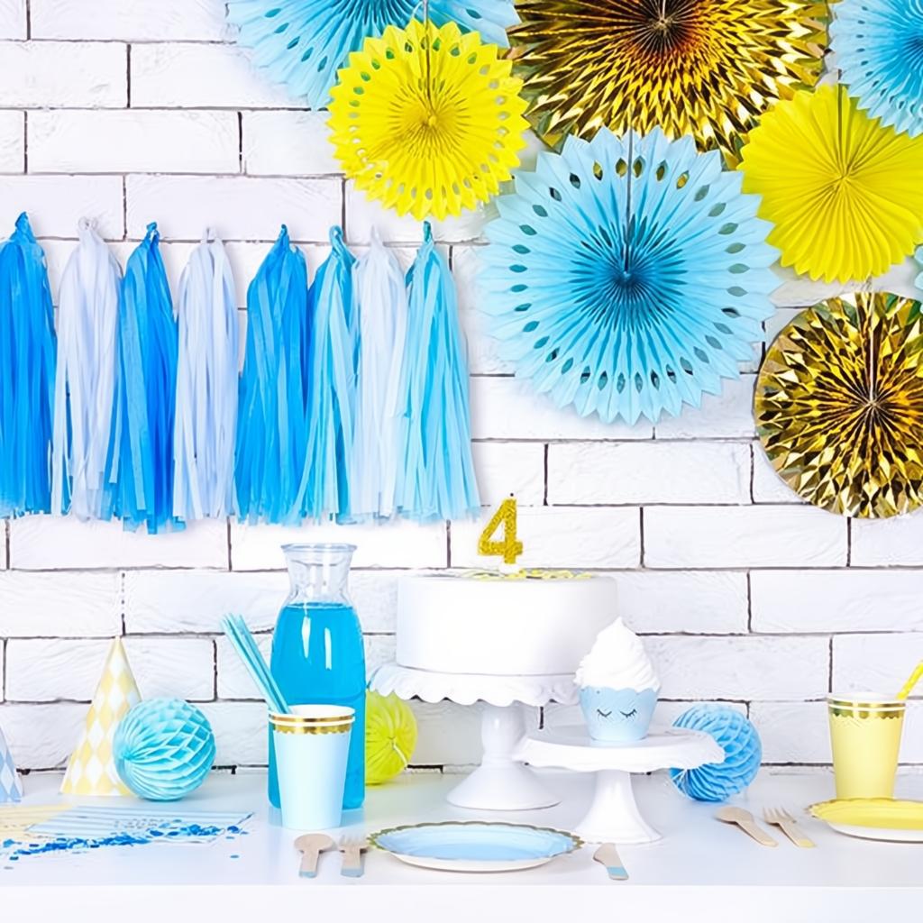 Geburtstagskerze Zahl 4, gold PartyDeco 5 fiestastore