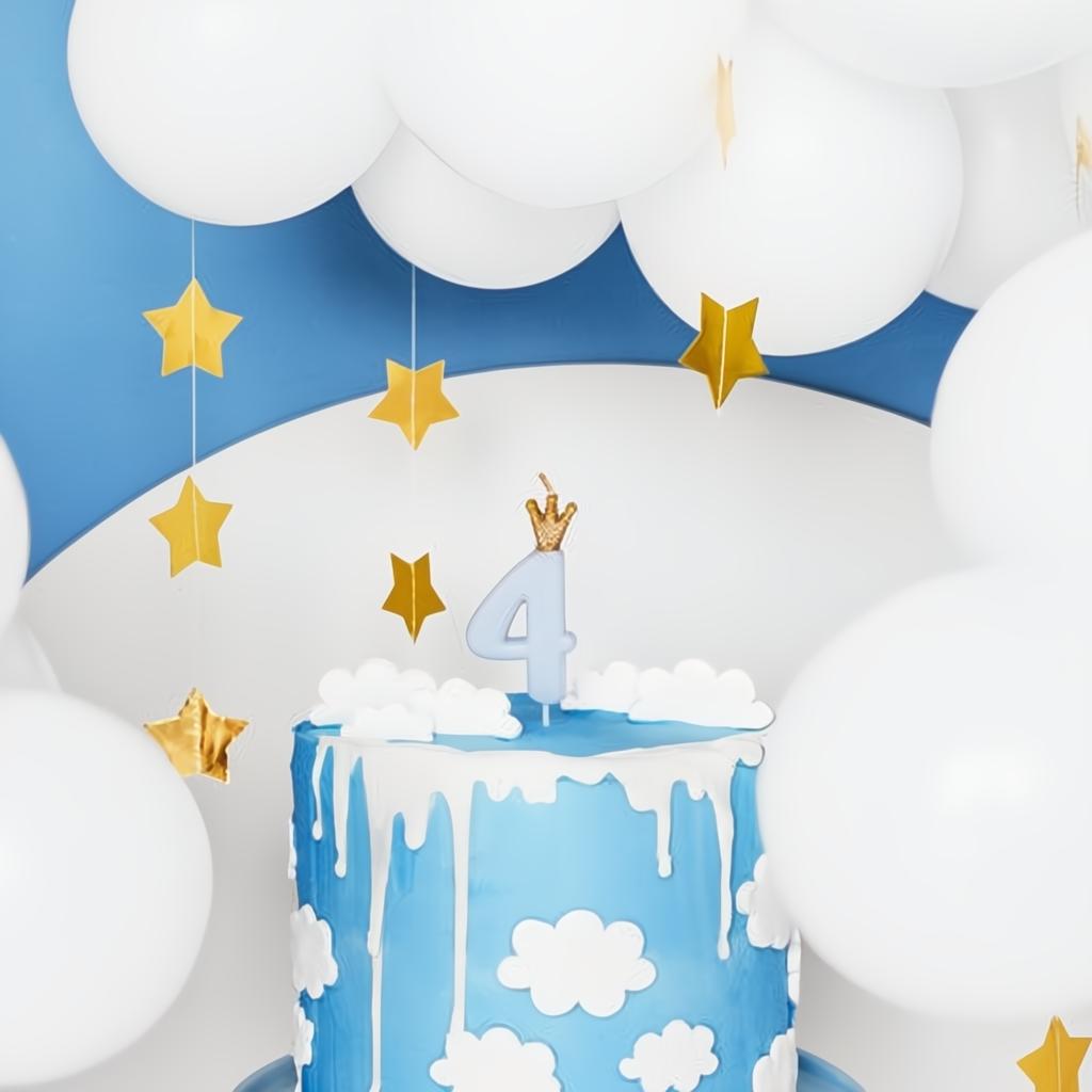 Geburtstagskerze Zahl 4, hellblau PartyDeco 2 fiestastore
