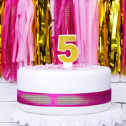 Geburtstagskerze Zahl 5, gold PartyDeco 1 fiestastore