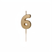 Geburtstagskerze Zahl 6, Gold PartyDeco 1 fiestastore
