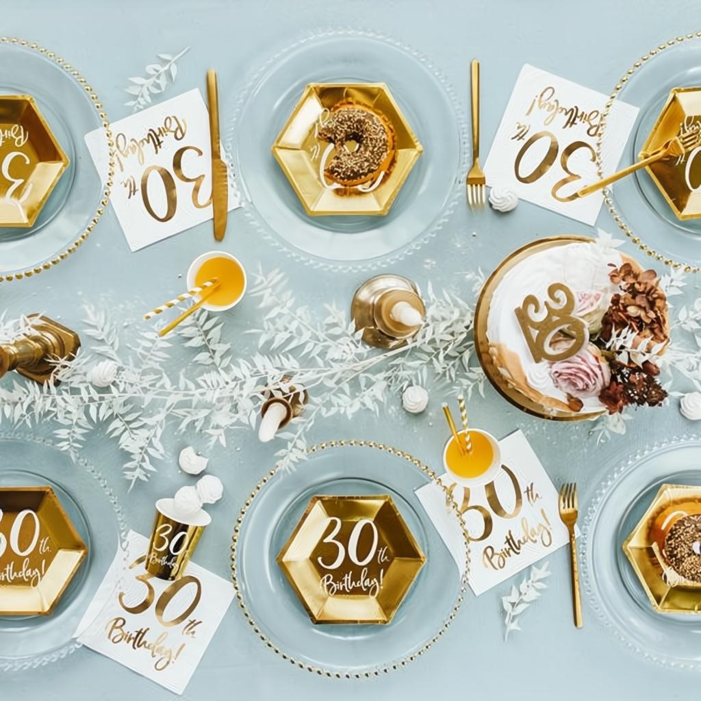 Geburtstagskerze Zahl 60, gold PartyDeco 4 fiestastore