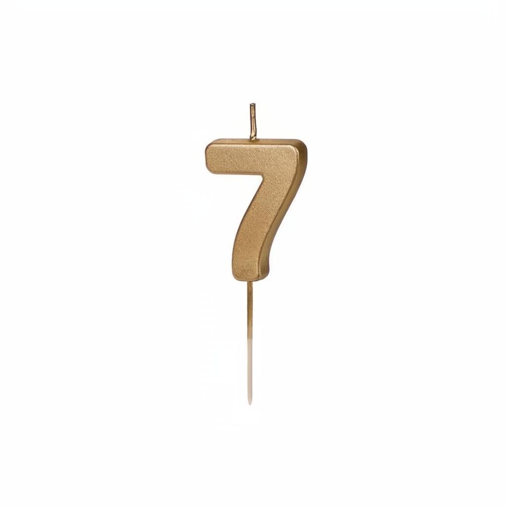 Geburtstagskerze Zahl 7, Gold PartyDeco 1 fiestastore