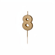 Geburtstagskerze Zahl 8, Gold PartyDeco 1 fiestastore