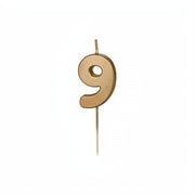 Geburtstagskerze Zahl 9, Gold PartyDeco 1 fiestastore