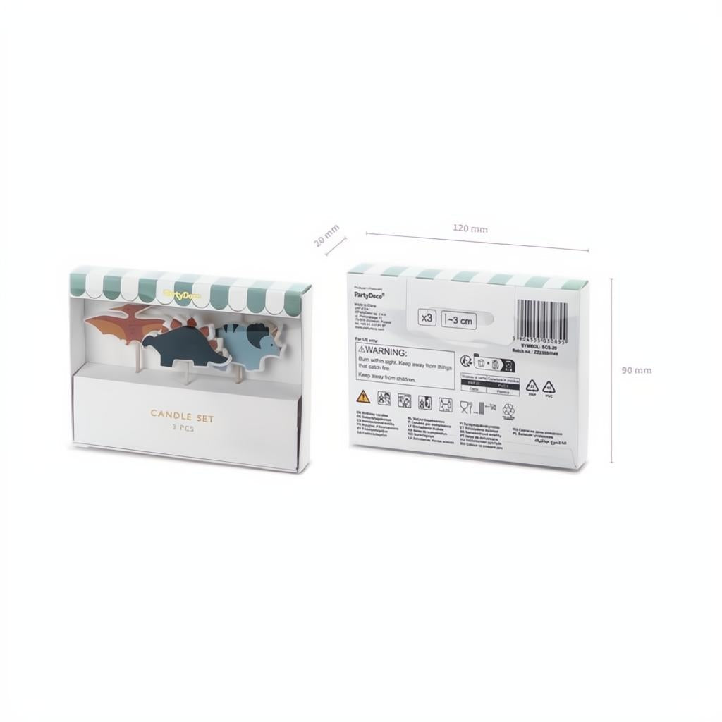 Geburtstagskerzen Dinosaurier Geburtstagskerzen PartyDeco 3 fiestastore