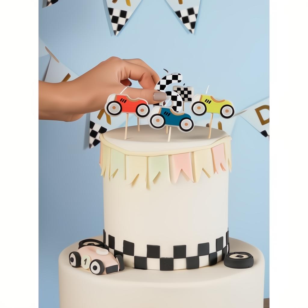 Geburtstagskerzen Rennautos Geburtstagskerzen PartyDeco 2 fiestastore