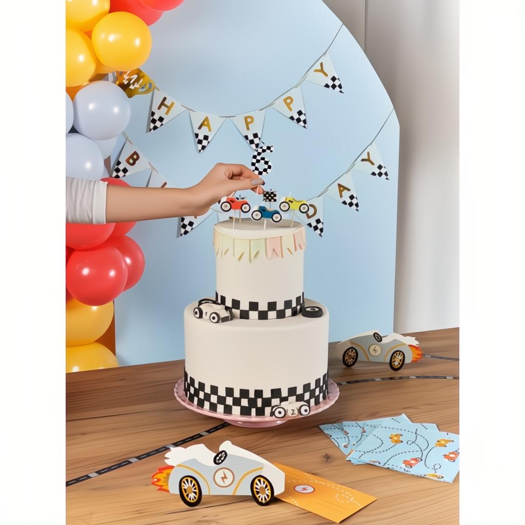 Geburtstagskerzen Rennautos Geburtstagskerzen PartyDeco 3 fiestastore