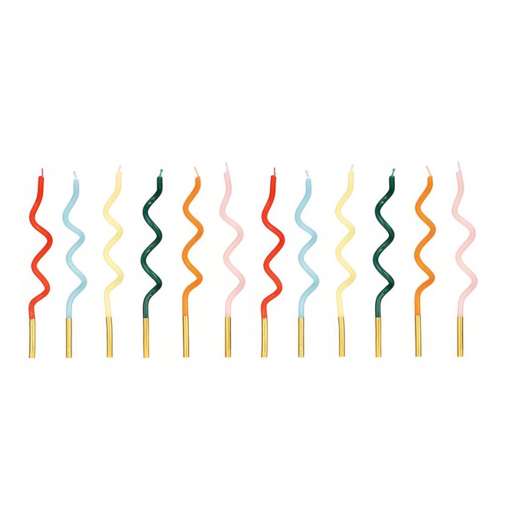 Gedrehte Geburtstagskerzen Regenbogen Geburtstagskerzen PartyDeco 1 fiestastore