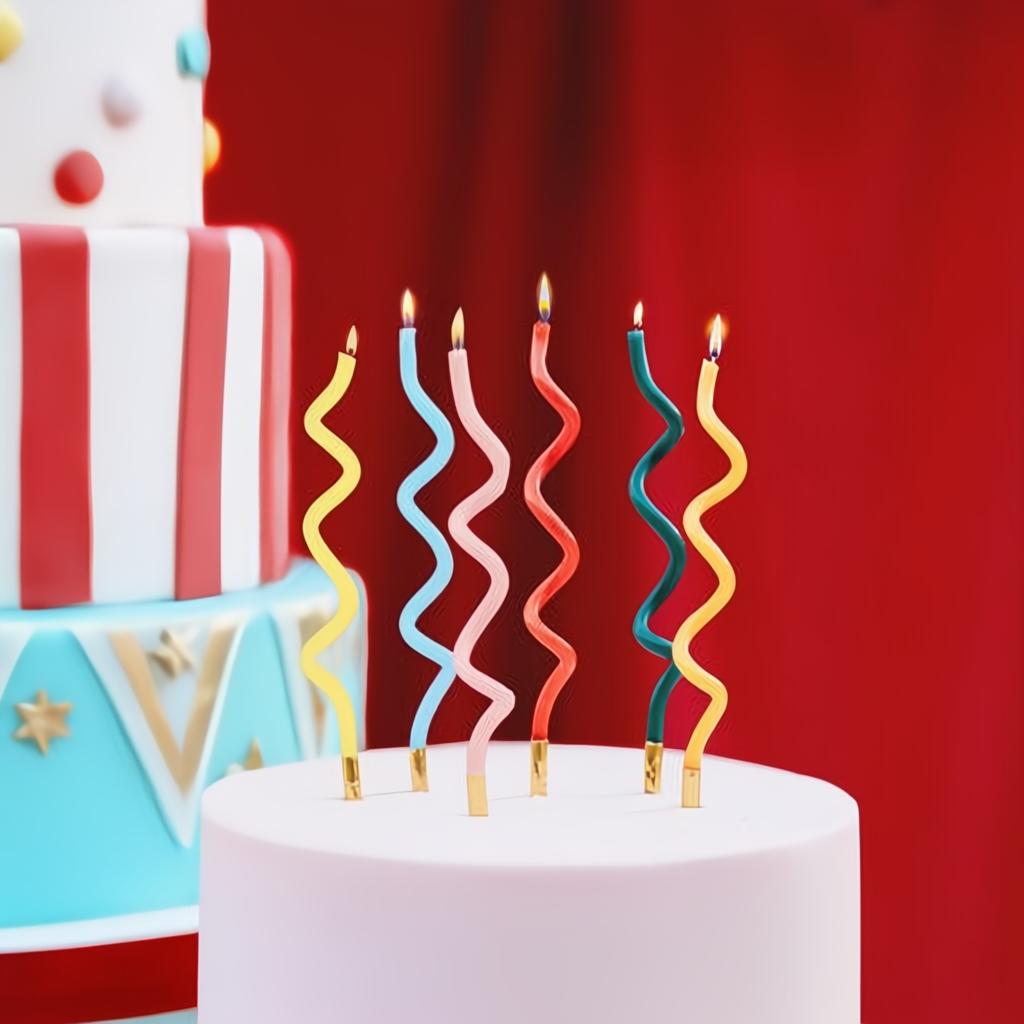Gedrehte Geburtstagskerzen Regenbogen Geburtstagskerzen PartyDeco 2 fiestastore