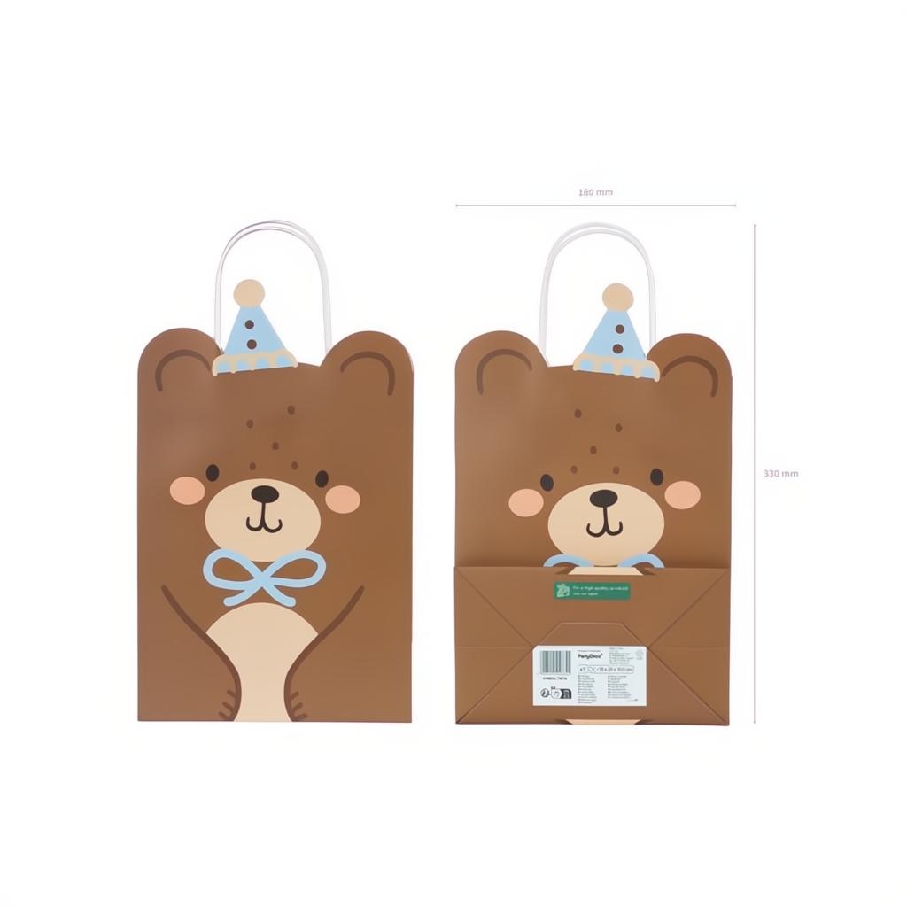 Geschenktasche Teddybär, 18x29x10.5 cm Geschenktüten und -schachteln PartyDeco 4 fiestastore