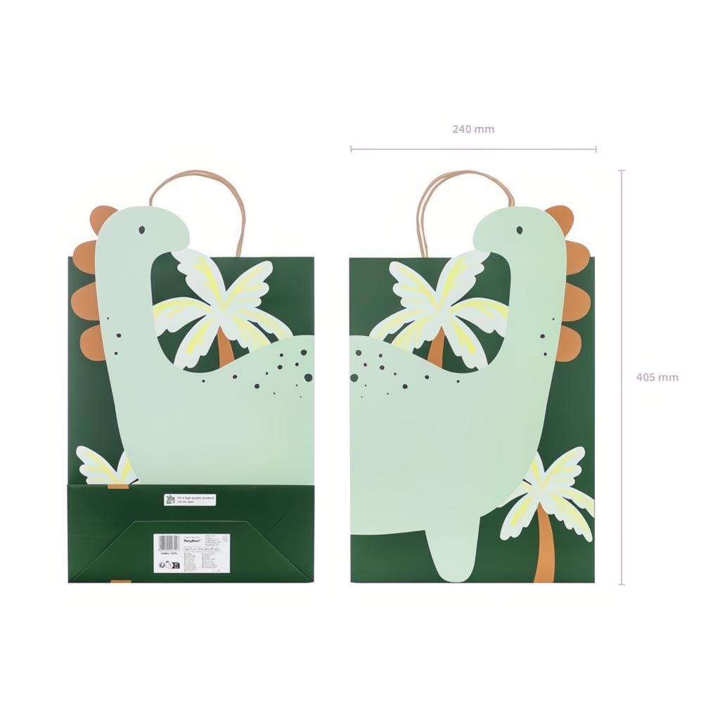 Geschenktüte Dinosaurier, 10x24x37 cm, Farbenmix Geschenktüten und -schachteln PartyDeco 4 fiestastore