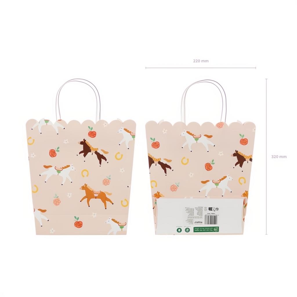Geschenktüte Pferde, 23x22x8,5 cm Geschenktüten und -schachteln PartyDeco 3 fiestastore