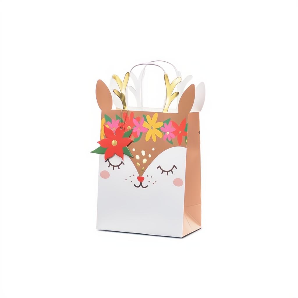 Geschenktüte Reh, 20.5x30x10.5cm Geschenktüten und -schachteln PartyDeco 1 fiestastore