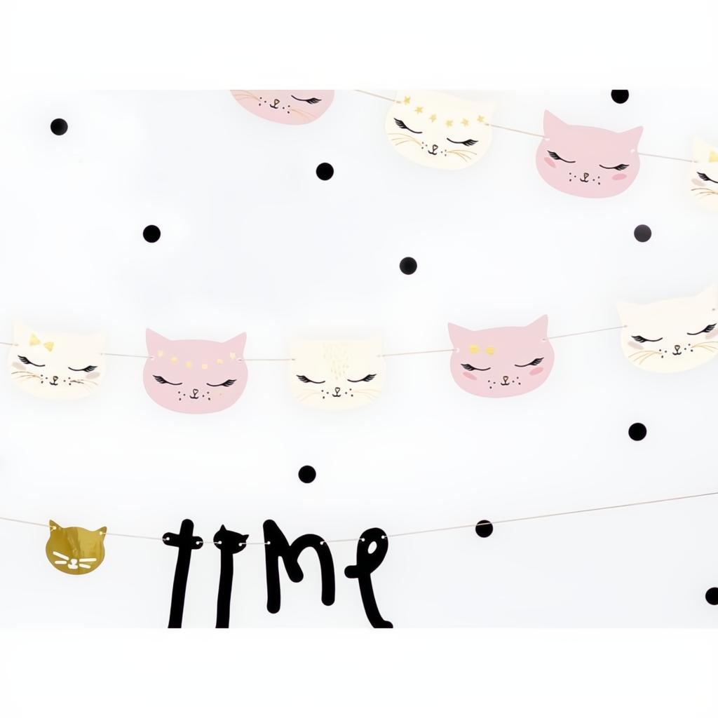 Girlande Katze, 1,4m Papiergirlanden PartyDeco 3 fiestastore