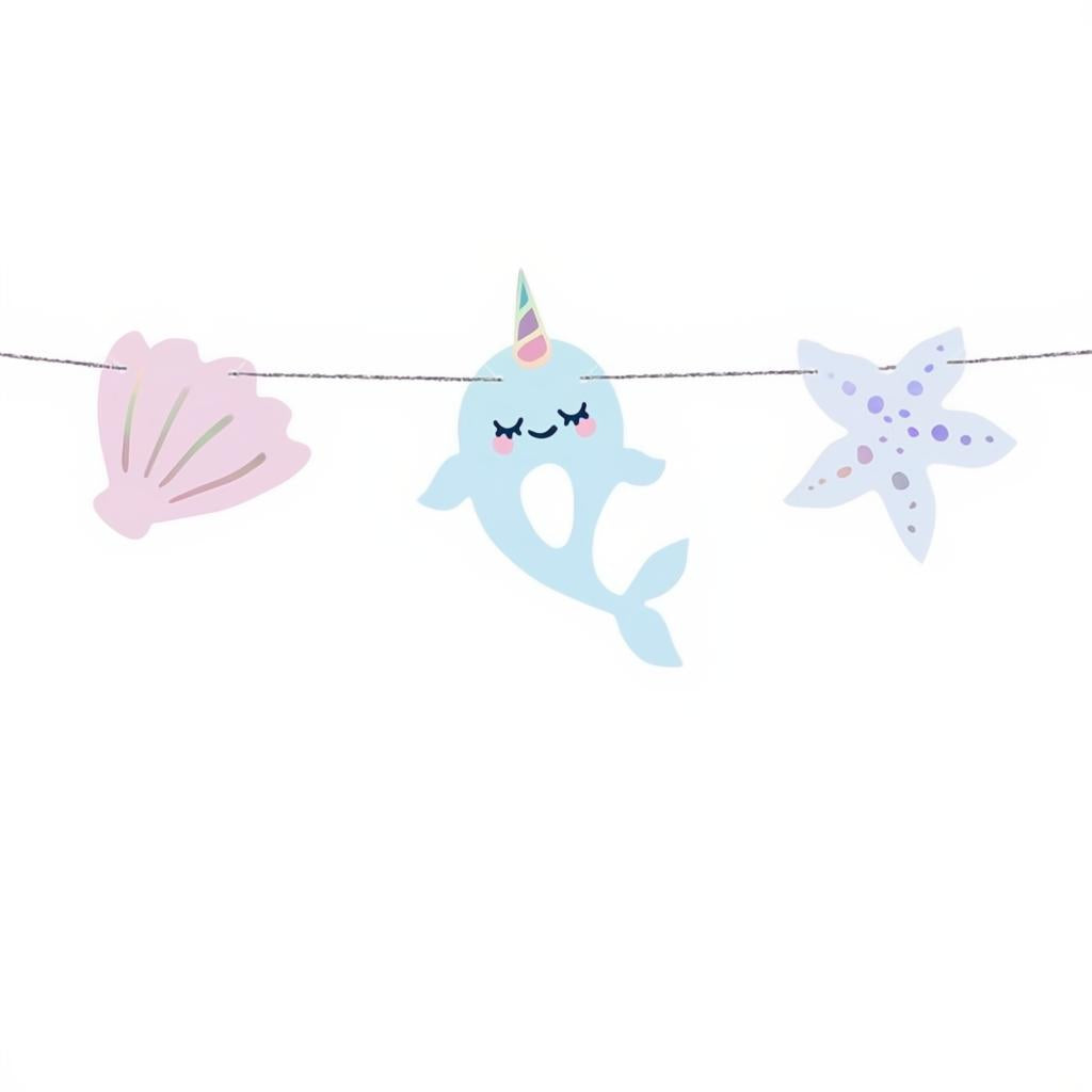 Girlande Narwal, 1m Papiergirlanden PartyDeco 2 fiestastore