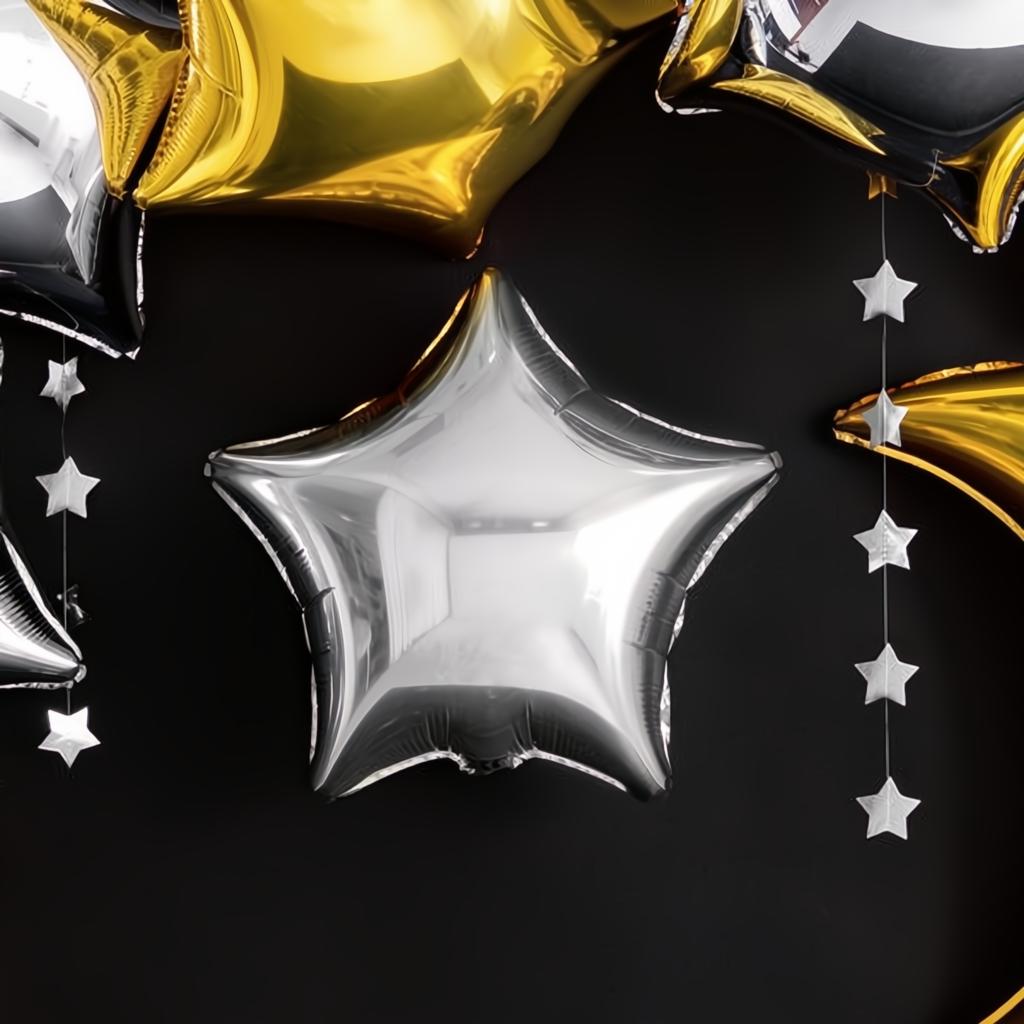 Girlande Sterne, silber, 3,6m Papiergirlanden PartyDeco 4 fiestastore