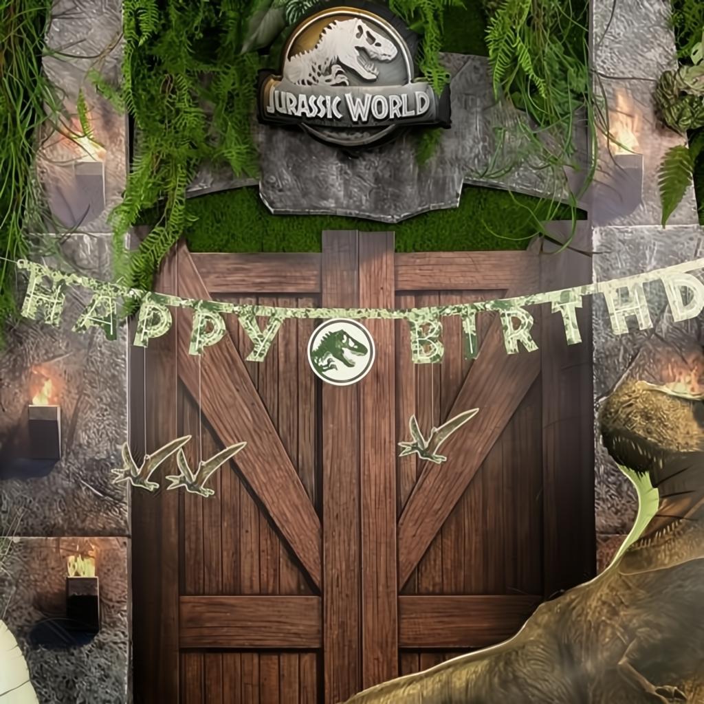 Happy Birthday Banner Jurassic World, 45x165 cm Banner PartyDeco 2 fiestastore