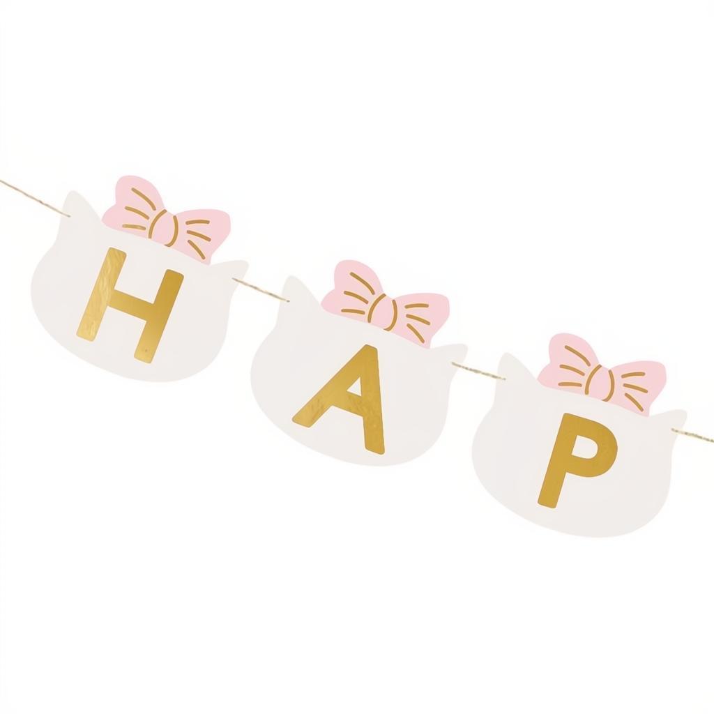 Happy Birthday Banner Kätzchen, 2,8 m Banner PartyDeco 2 fiestastore