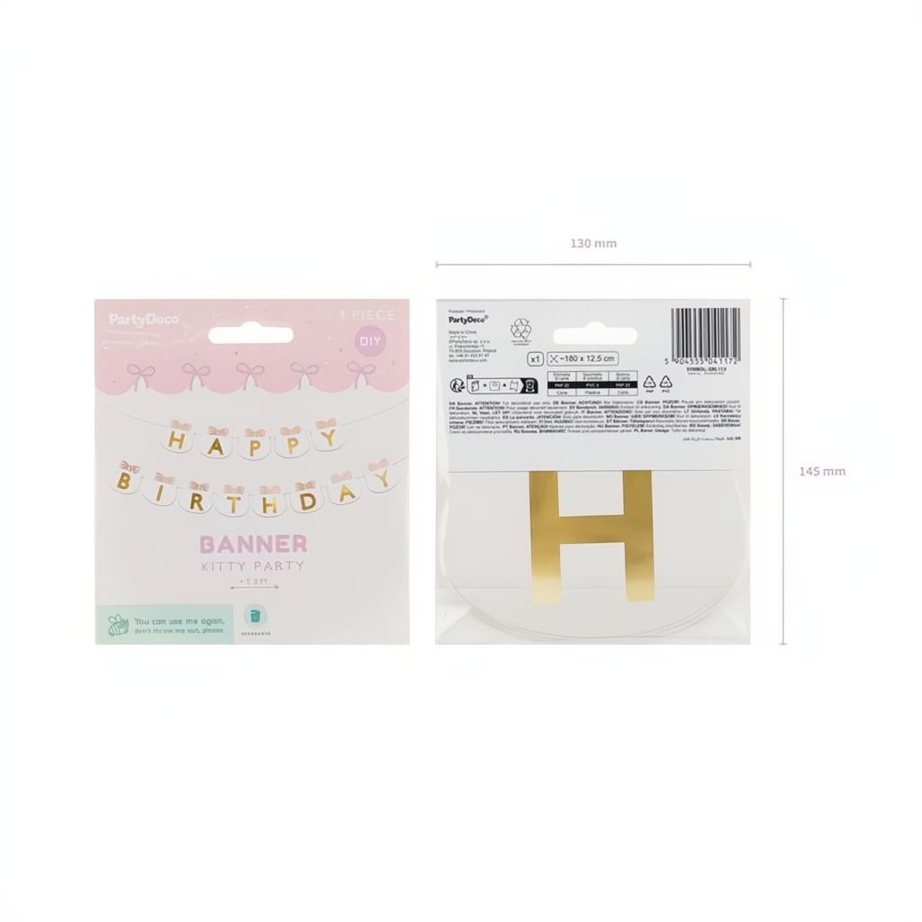 Happy Birthday Banner Kätzchen, 2,8 m Banner PartyDeco 5 fiestastore