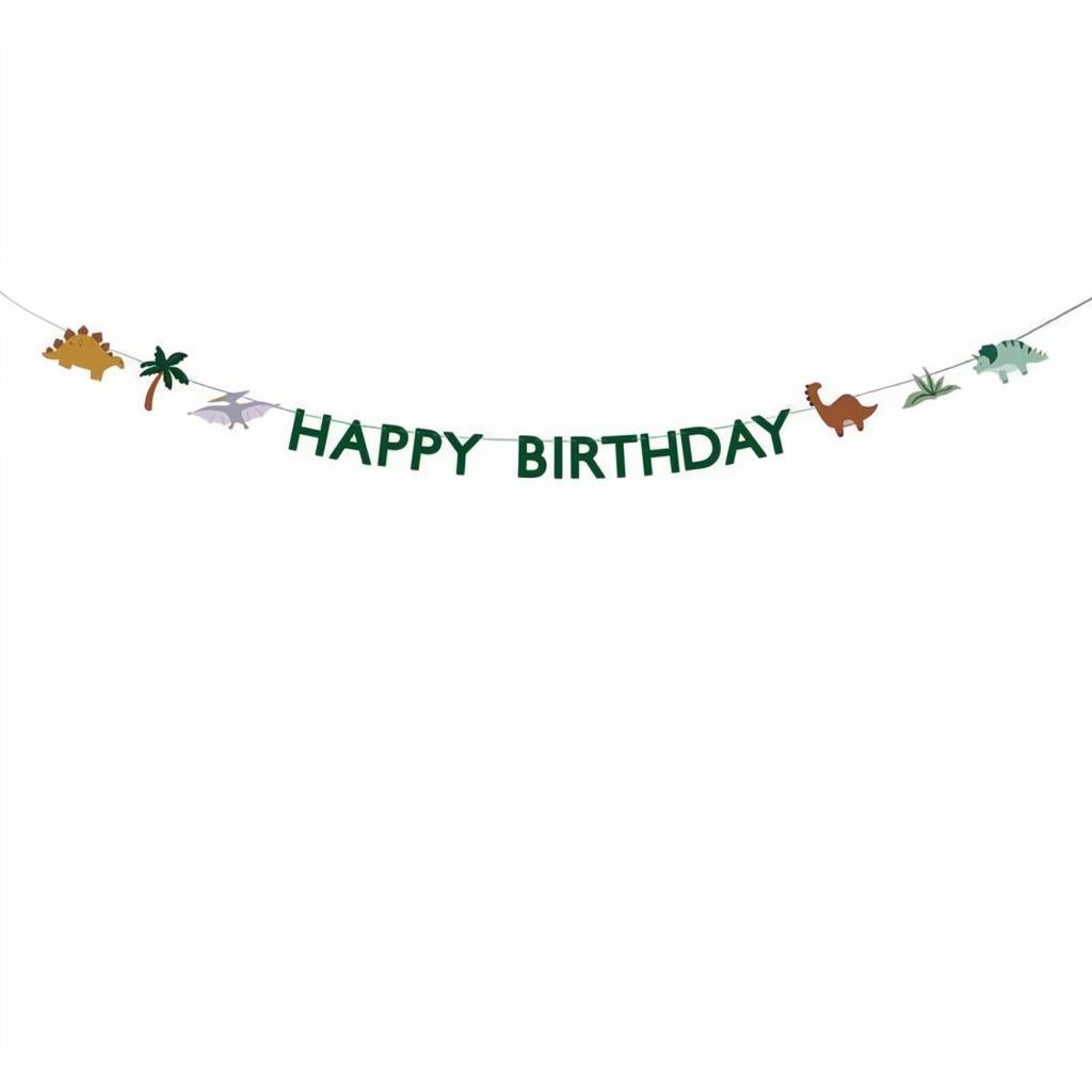 Happy Birthday Dino-Banner, 3 m, Farbenmix Banner PartyDeco 1 fiestastore