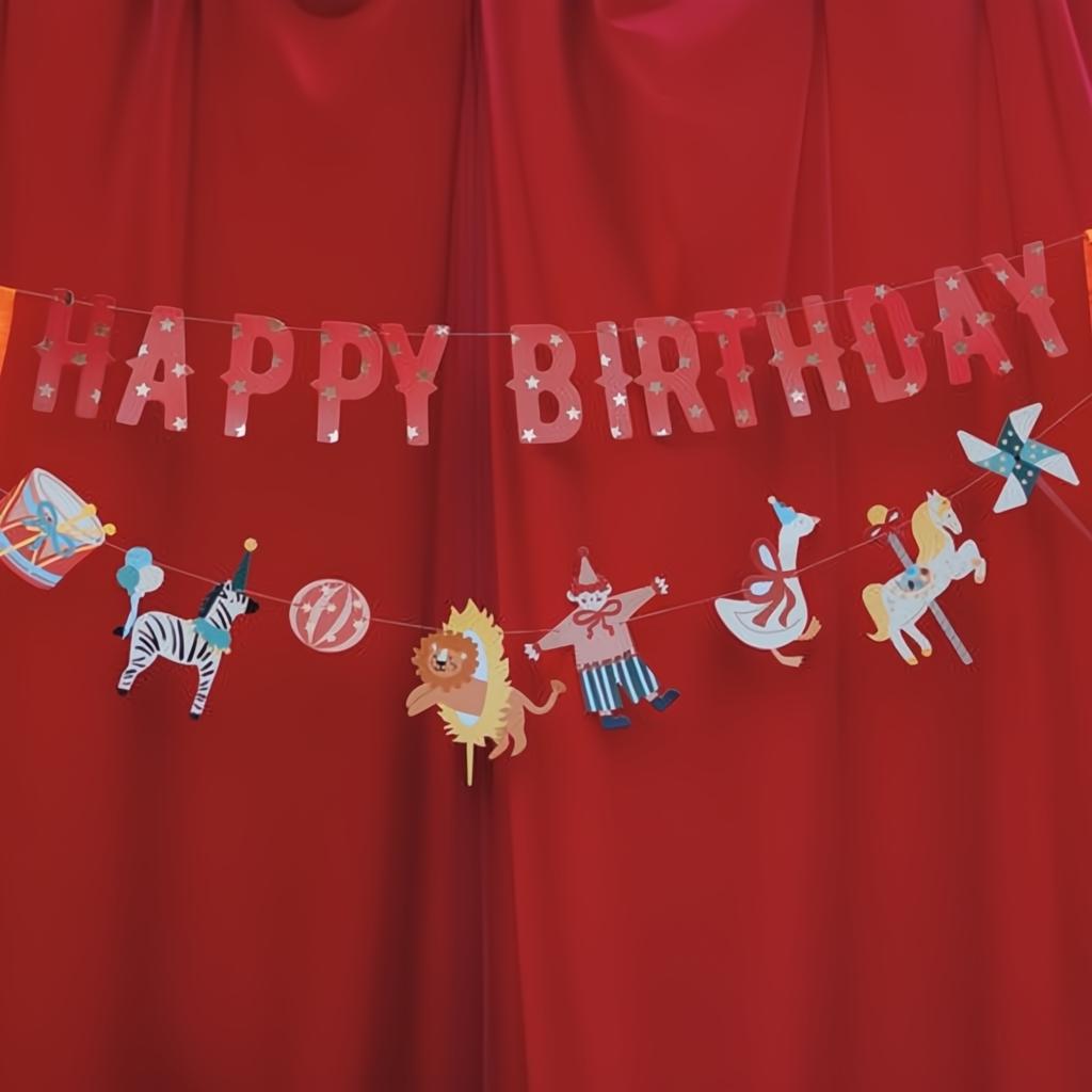 Happy Birthday Zirkus Banner, 275 cm Banner PartyDeco 2 fiestastore