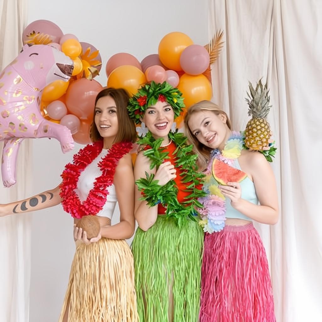 Hawaiianische Kette, dunkelrosa PartyDeco 3 fiestastore