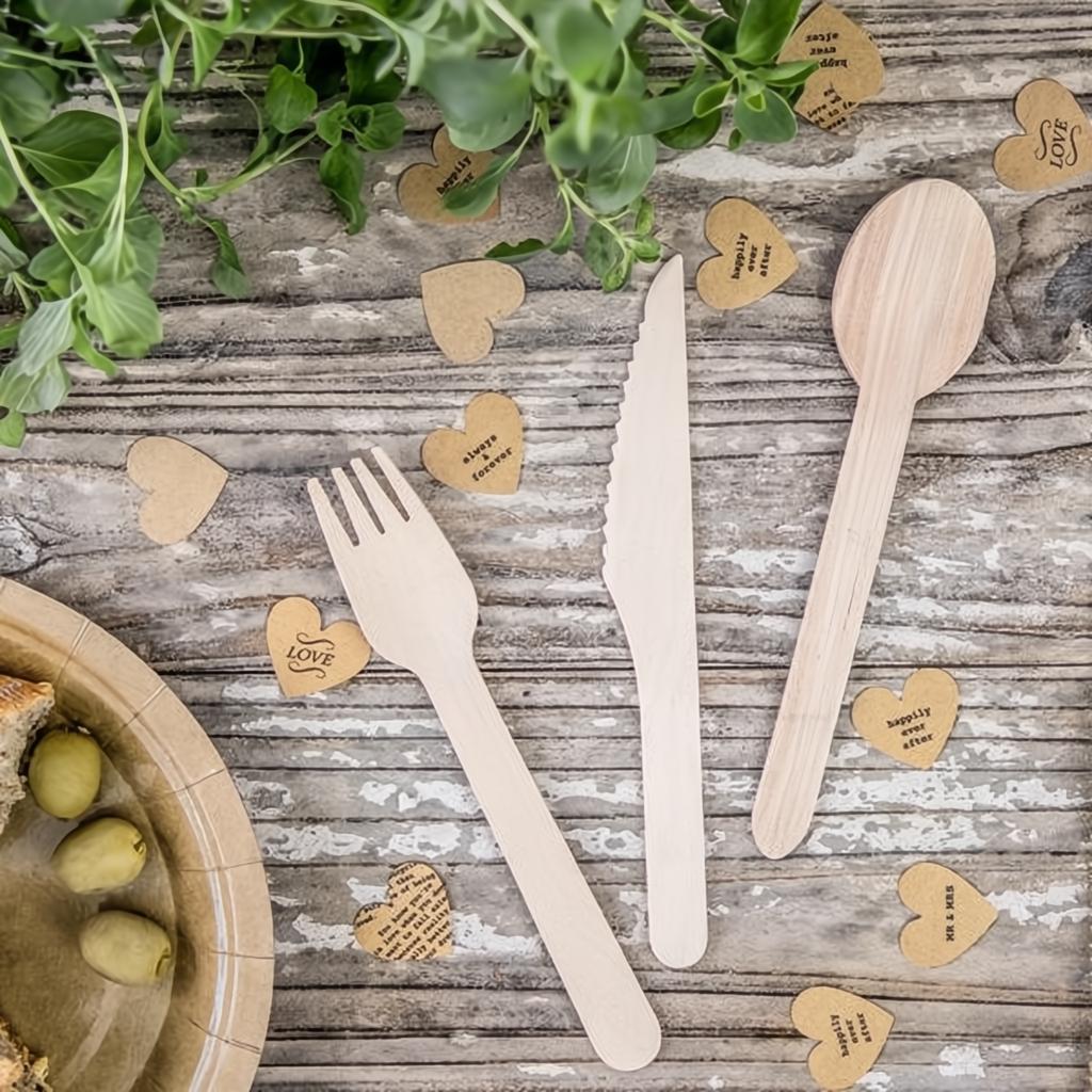 Holzbesteck Woodland, 16cm PartyDeco 3 fiestastore
