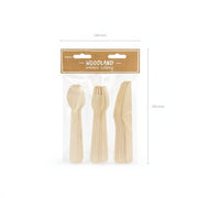 Holzbesteck Woodland, 16cm PartyDeco 8 fiestastore