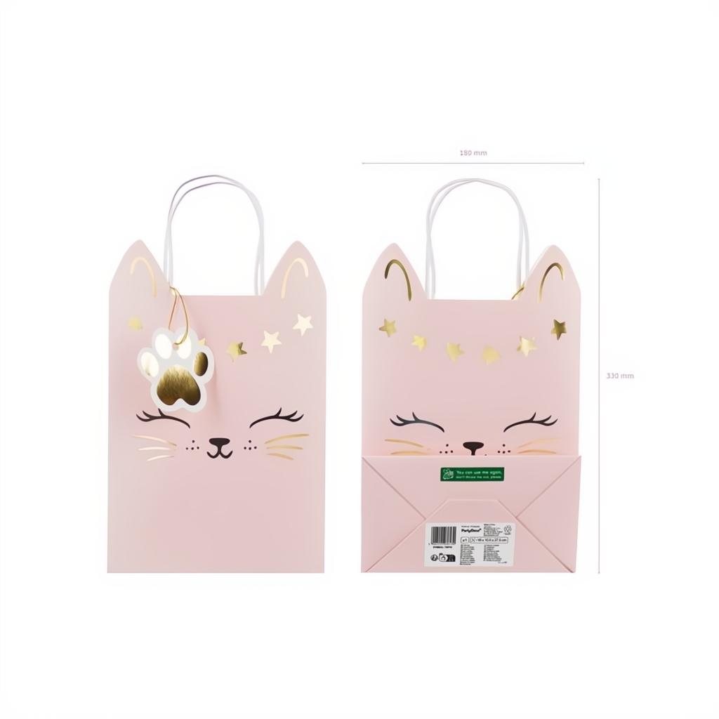 Katzen-Geschenktasche, 18 x 10,5 x 27,5 cm Geschenktüten und -schachteln PartyDeco 4 fiestastore