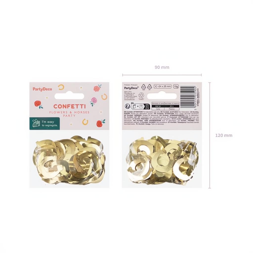 Konfetti Hufeisen, gold, 15g Konfetti PartyDeco 4 fiestastore
