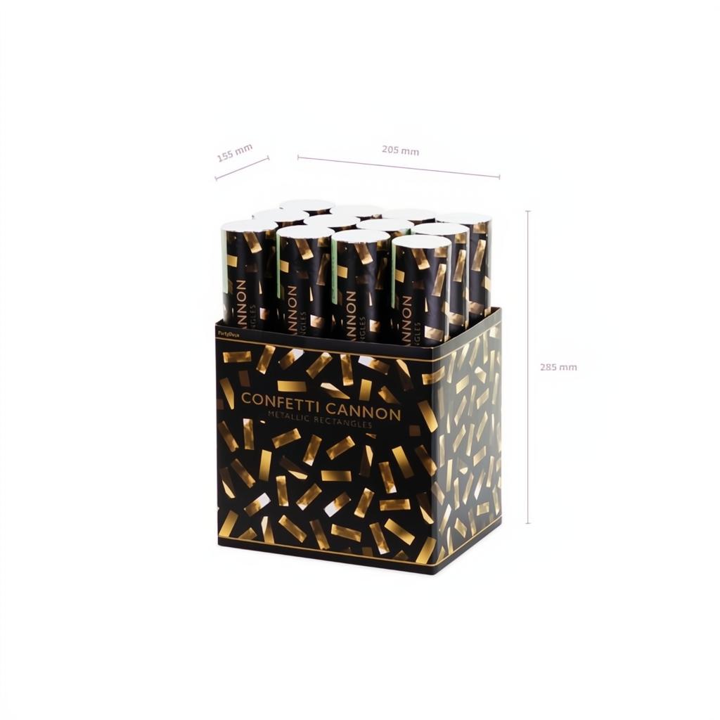 Konfettikanone, gold, 28cm PartyDeco 4 fiestastore