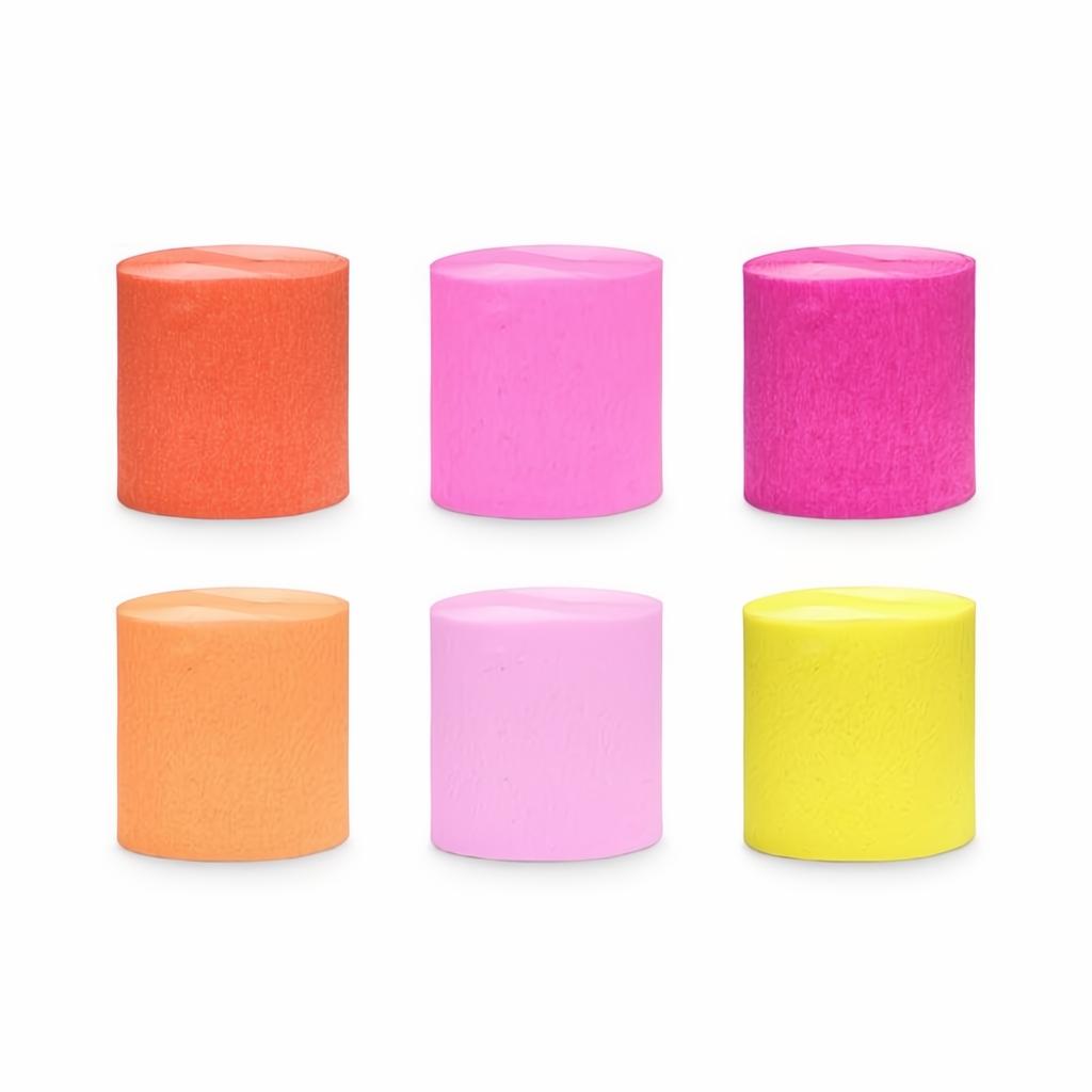 Krepppapier 5 cm/10 m, Set mit 6 Stück, Sommerfarben Mix PartyDeco 1 fiestastore