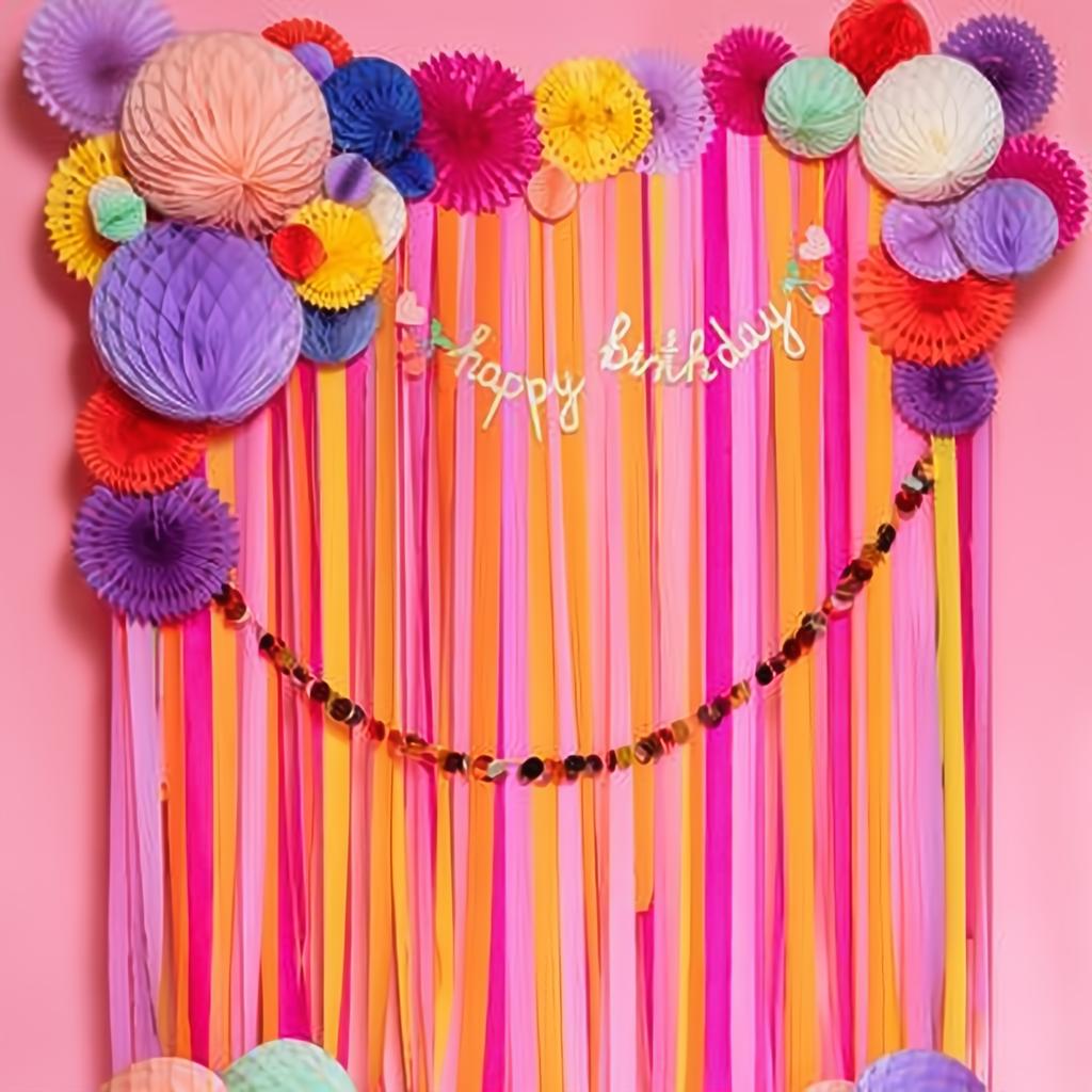 Krepppapier 5 cm/10 m, Set mit 6 Stück, Sommerfarben Mix PartyDeco 2 fiestastore