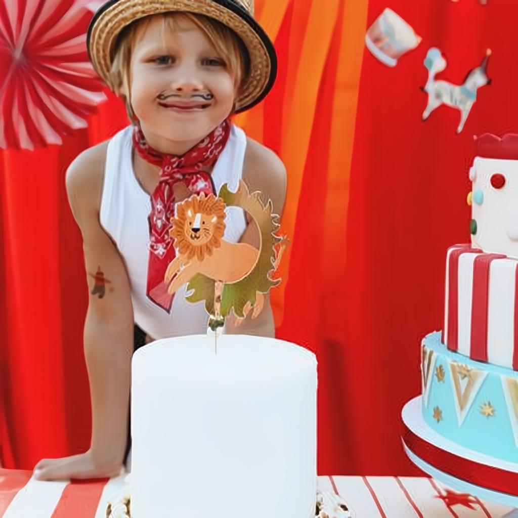 Löwe Tortentopper, 16 x 16 cm Topper für Kuchen und Muffins PartyDeco 3 fiestastore