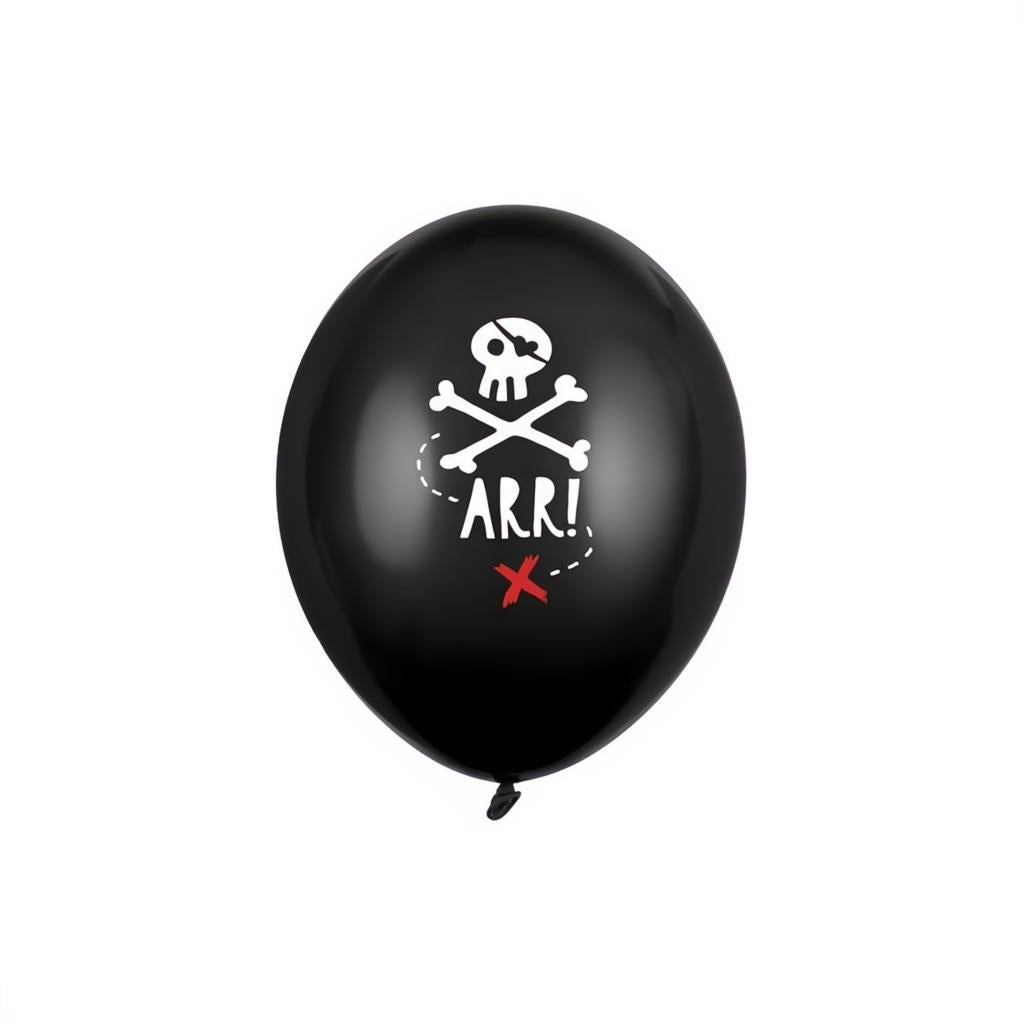 Luftballon Piraten 30 cm, 6 Stück, Schwarz PartyDeco 1 fiestastore
