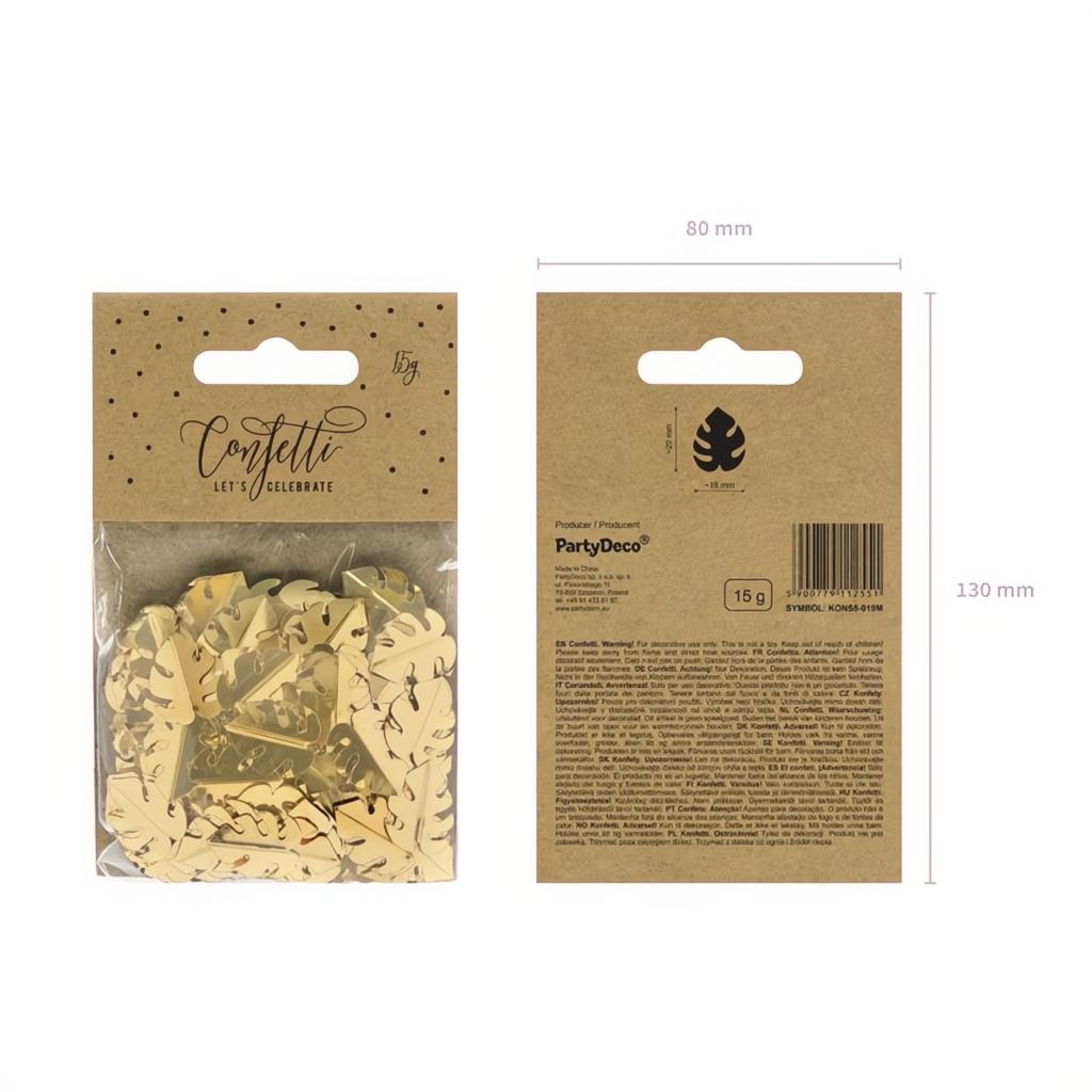 Metallisiertes Konfetti Blätter, gold, 15g Konfetti PartyDeco 3 fiestastore