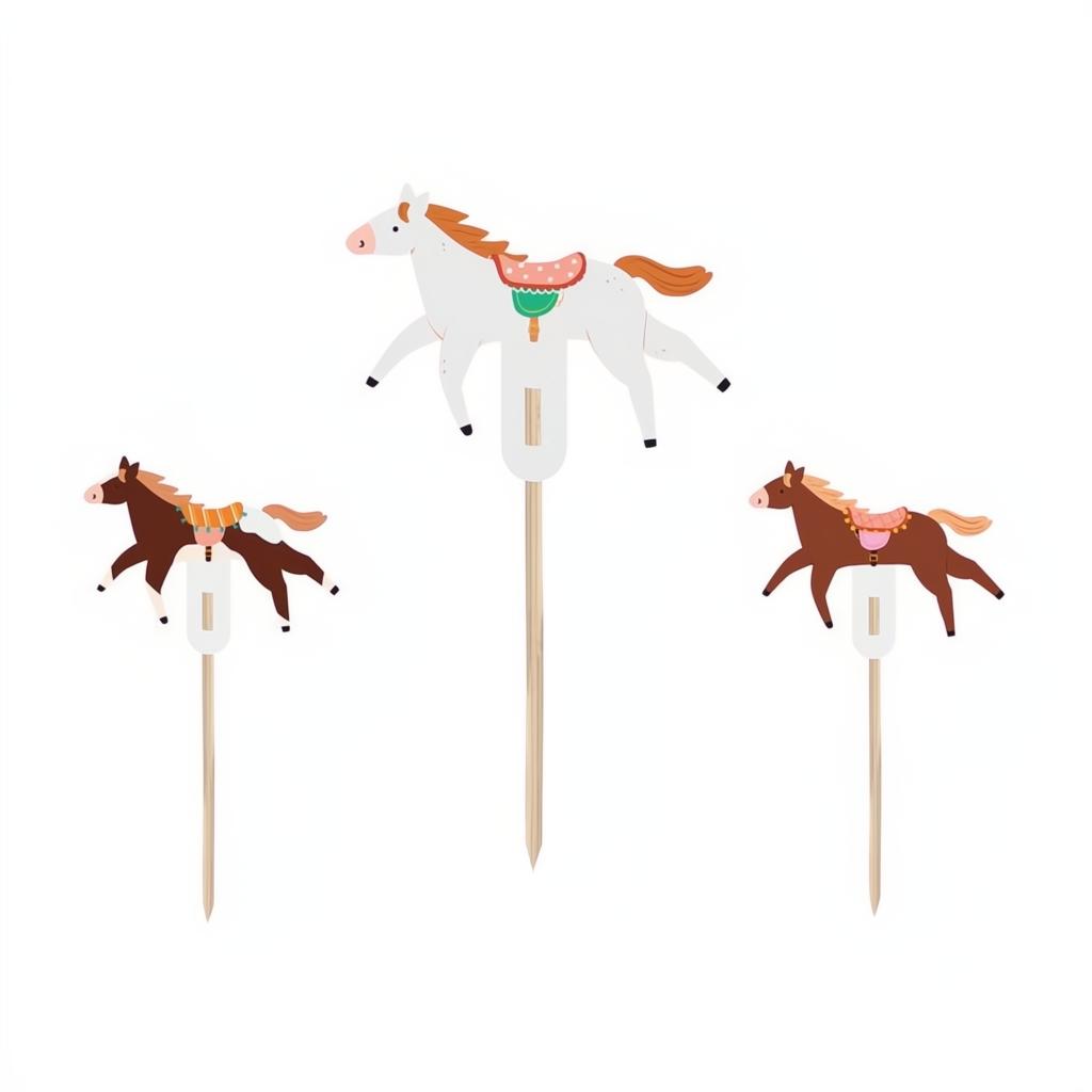 Muffin-Dekorationen - Pferde, 13 cm Topper für Kuchen und Muffins PartyDeco 1 fiestastore
