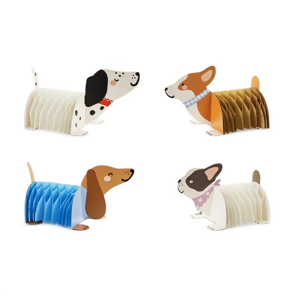 Papier-Honeycomb-Dekorationen Hunde Formen PartyDeco 1 fiestastore